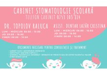 Cabinetul de Stomatologie Școlară a fost redeschis. Programări la numărul de telefon 0753.103.814