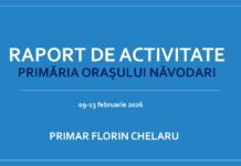 Raport săptămânal de activitate Primăria Orașului Năvodari (09-13 februarie 2026)