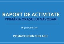 Raport săptămânal de activitate Primăria Orașului Năvodari (26-30 ianuarie 2026)